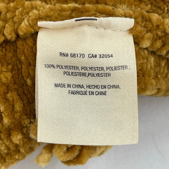 Gold Mustard Chenille Cardigan Soft Cozy Oversized Sweater Moth Anthro Size S - Picture 9 of 10